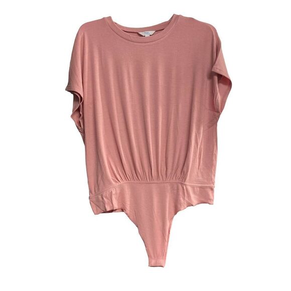 TIME AND TRU Drop Shoulder Bodysuit Pink Size Large - Picture 1 of 9